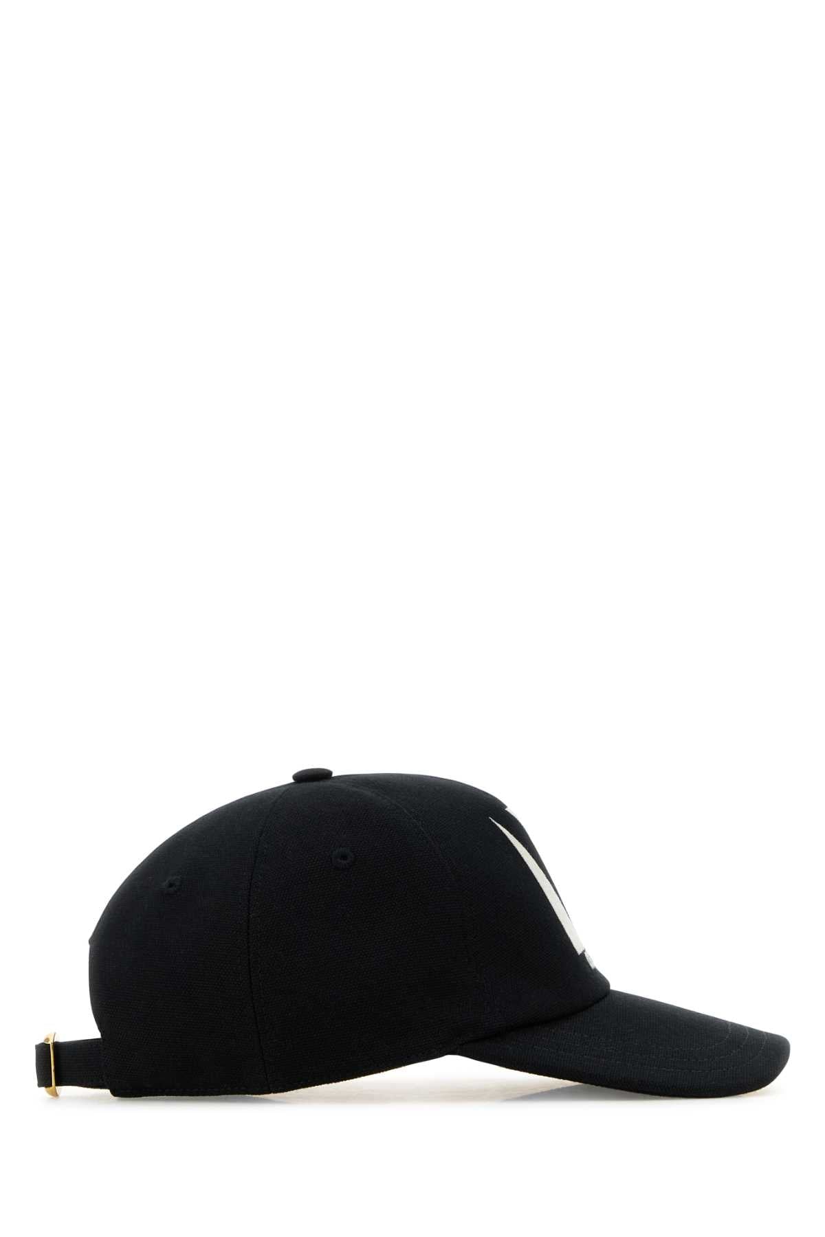 Valentino Garavani Men Black Cotton Baseball Cap