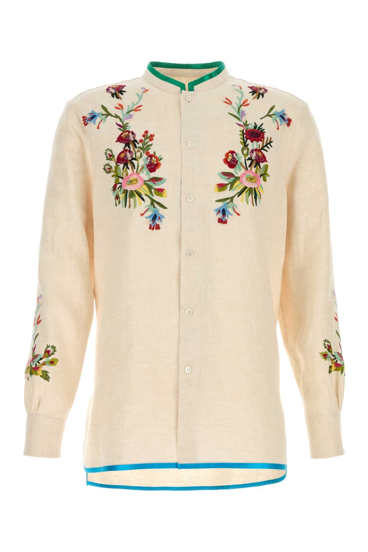 Valentino Garavani Men Ivory Linen Shirt
