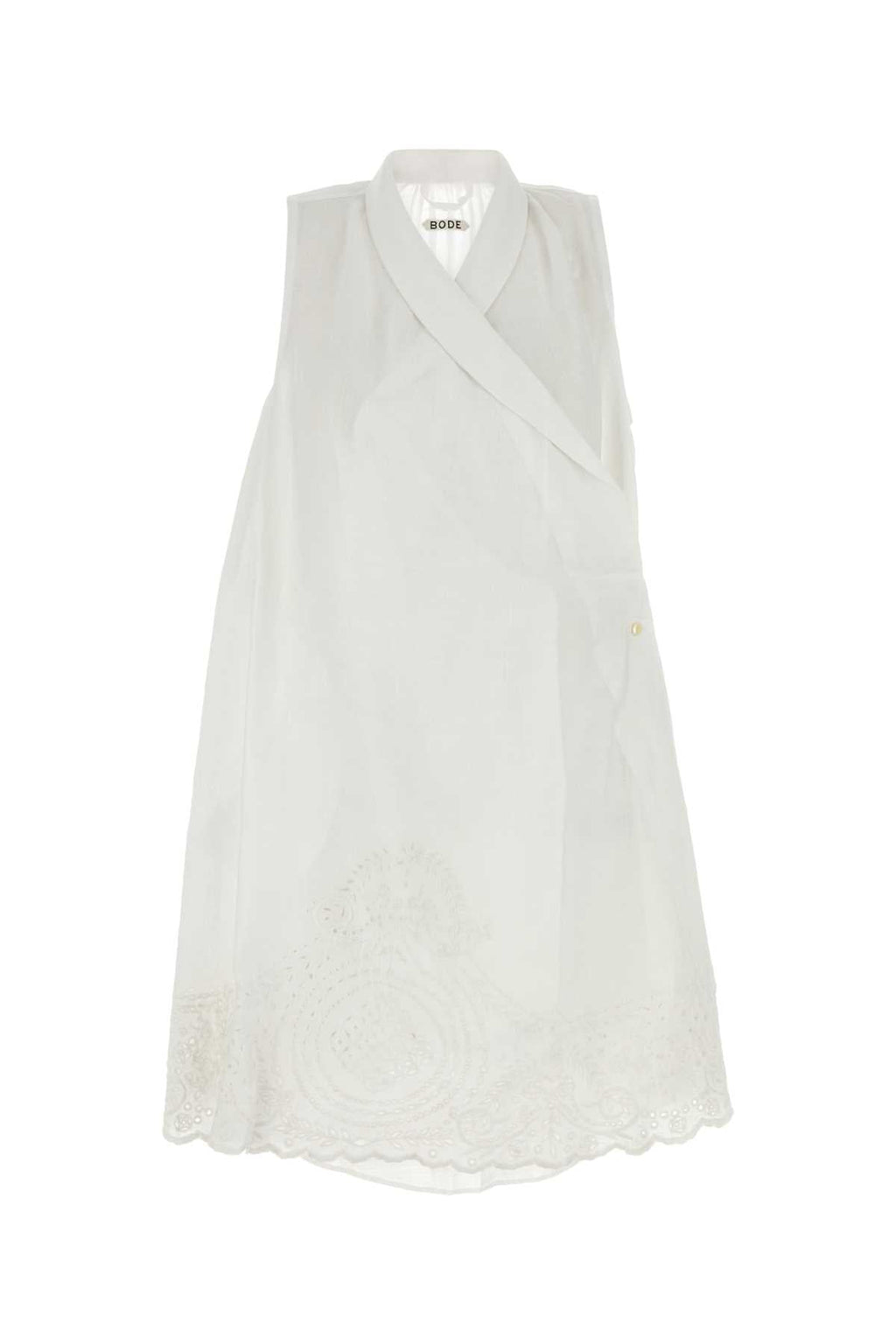Bode Women White Linen Blevoir Dress