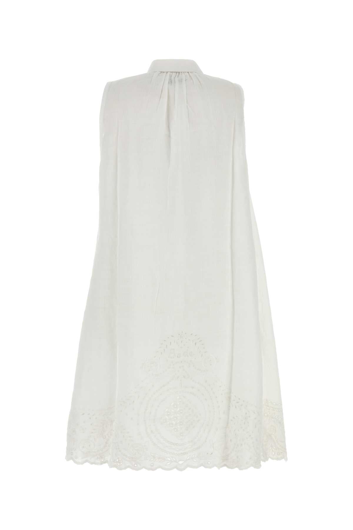 Bode Women White Linen Blevoir Dress