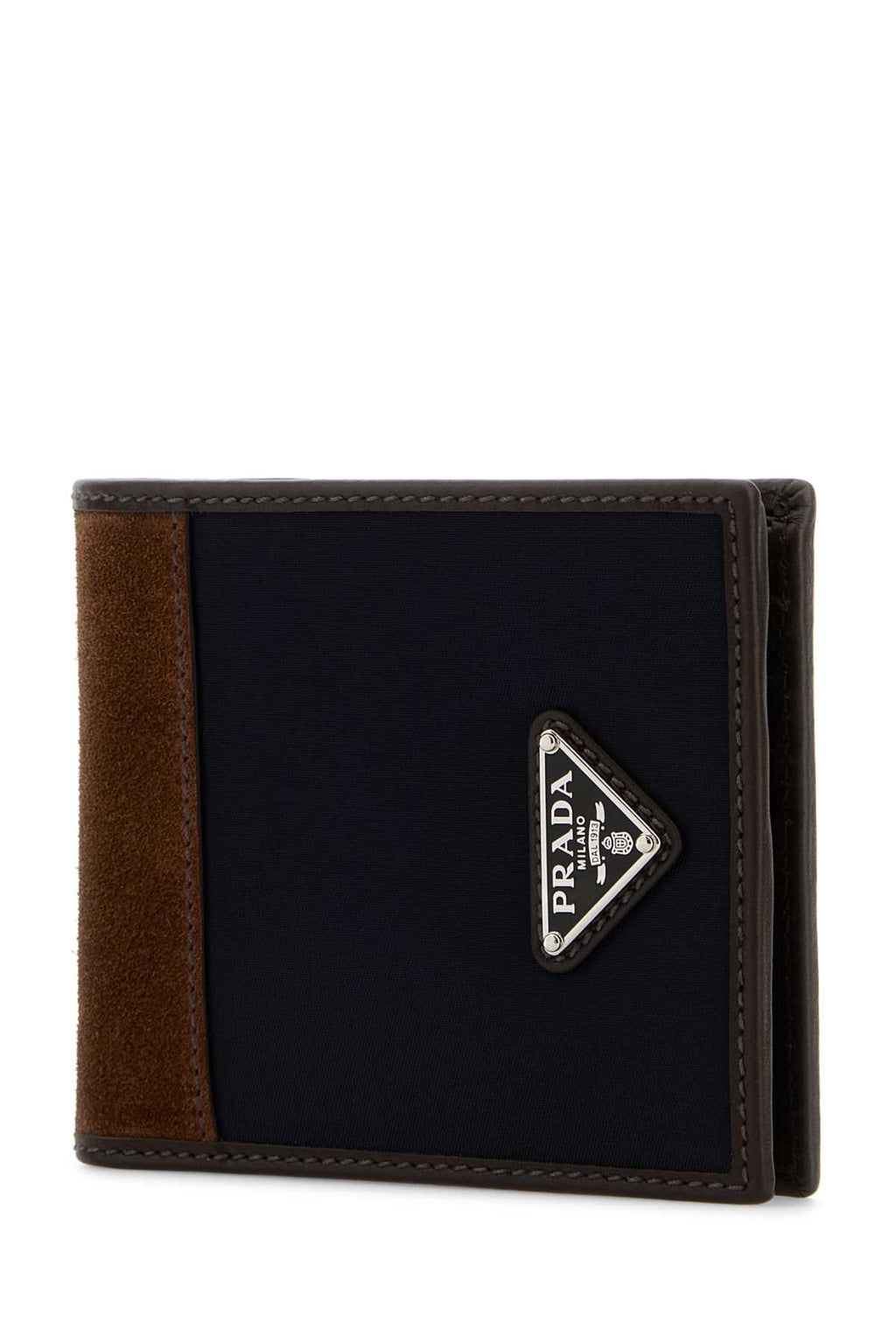 Prada Men Two-Tone Fabric And Suede Wallet