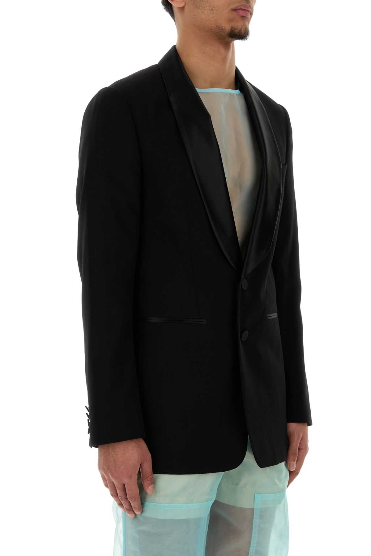 Dries Van Noten Men Black Wool Blend Bartux Blazer