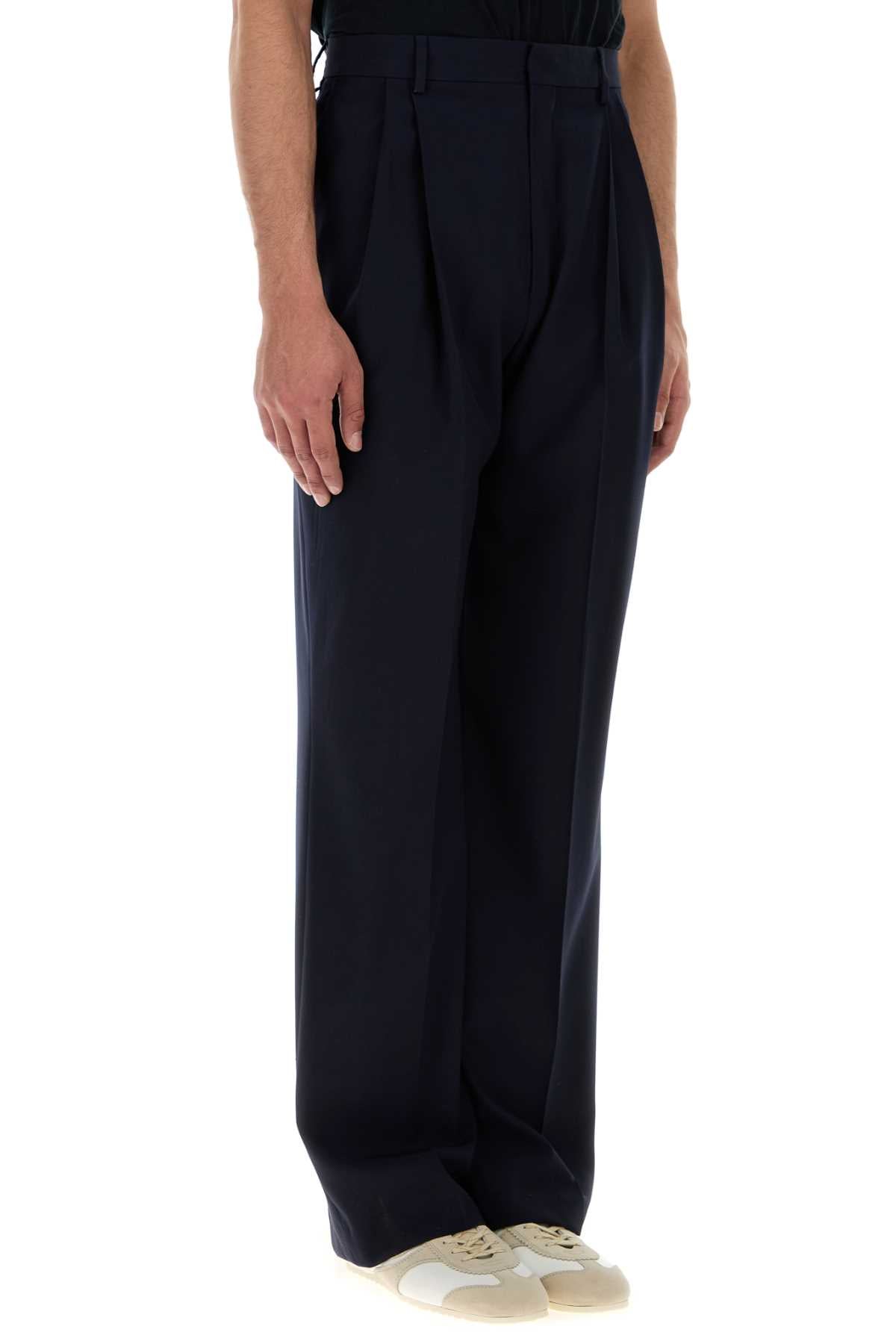 Dries Van Noten Men Navy Blue Wool Panrom Pant