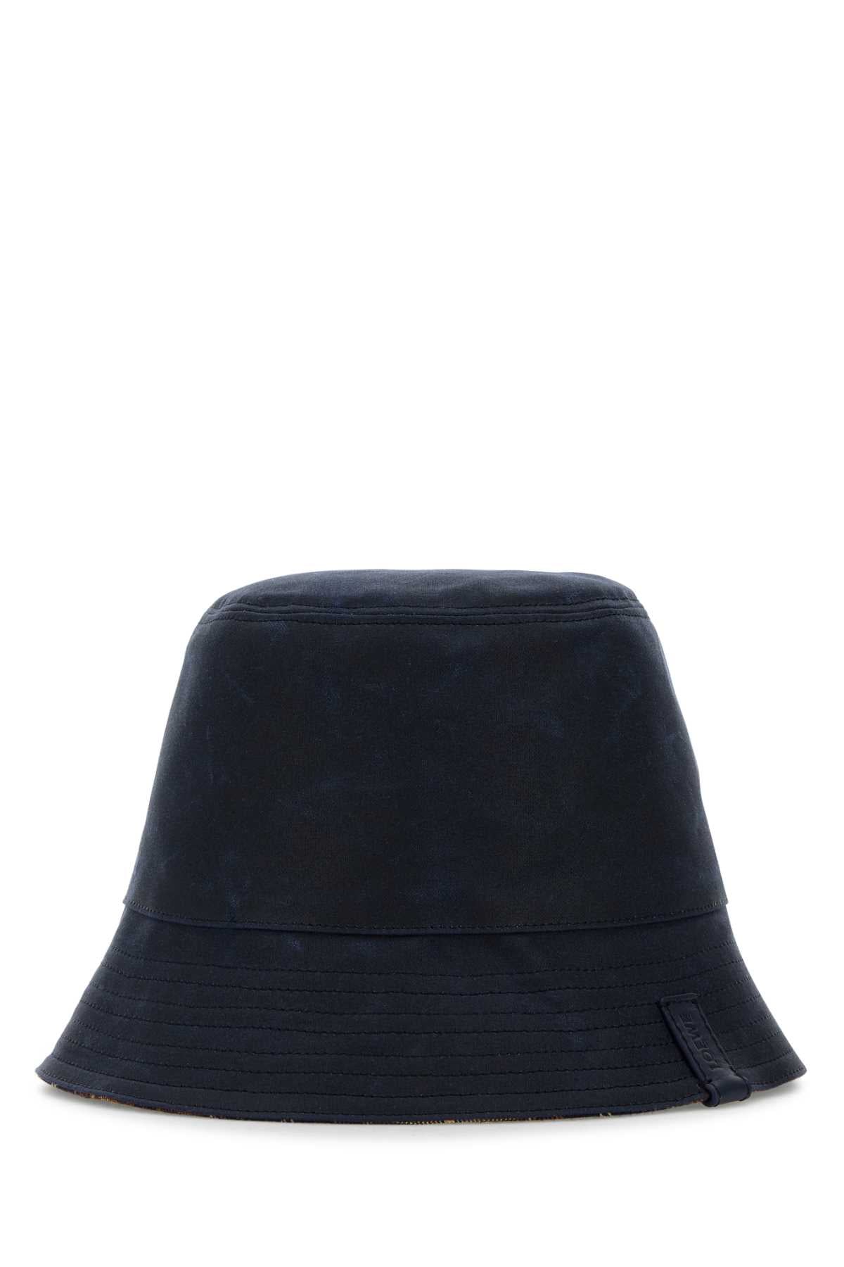 Loewe Men Navy Blue Canvas Reversibile Bucket Hat