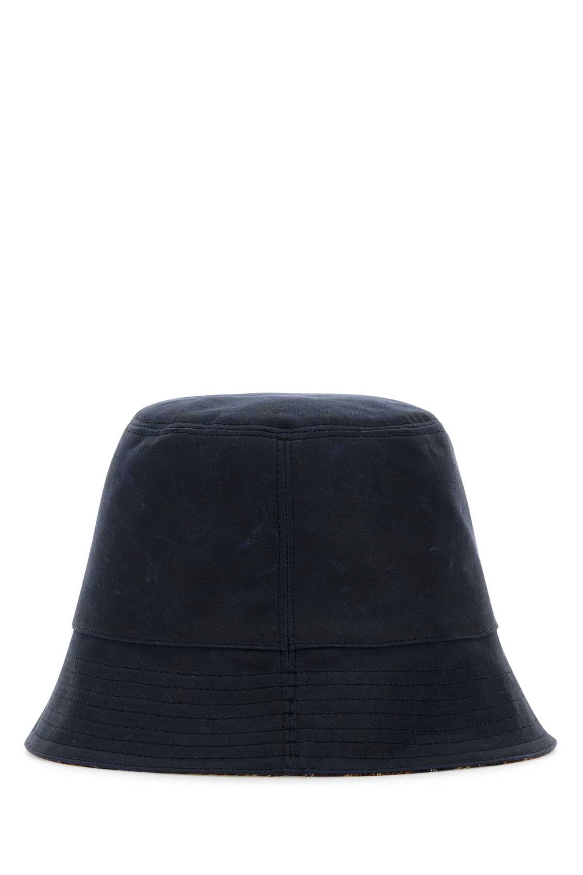 Loewe Men Navy Blue Canvas Reversibile Bucket Hat