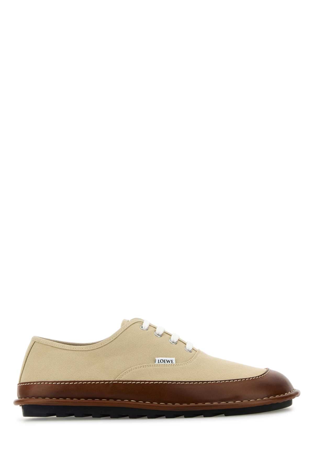 Loewe Men Beige Canvas Bay Sneakers