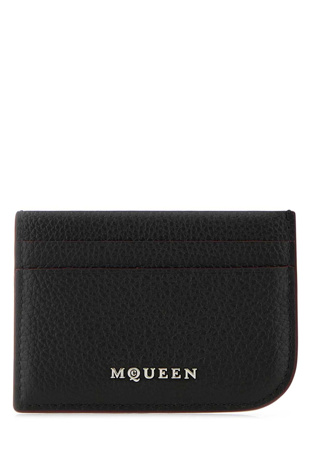 Alexander Mcqueen Men Black Leather Card Holder