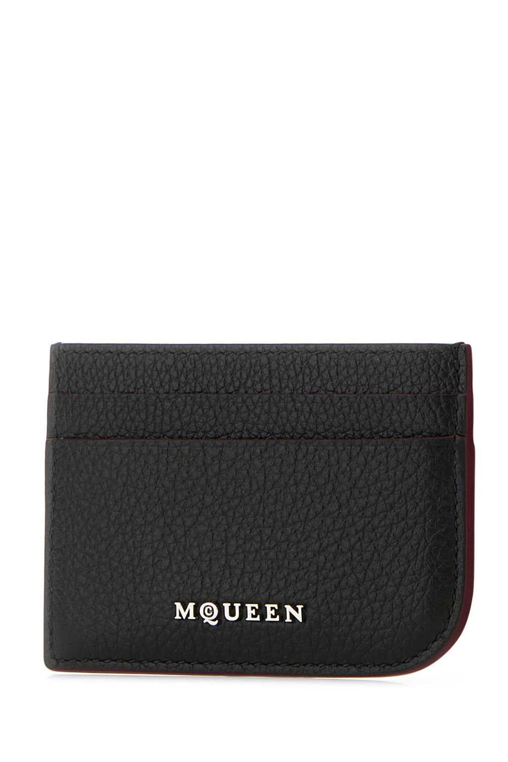 Alexander Mcqueen Men Black Leather Card Holder