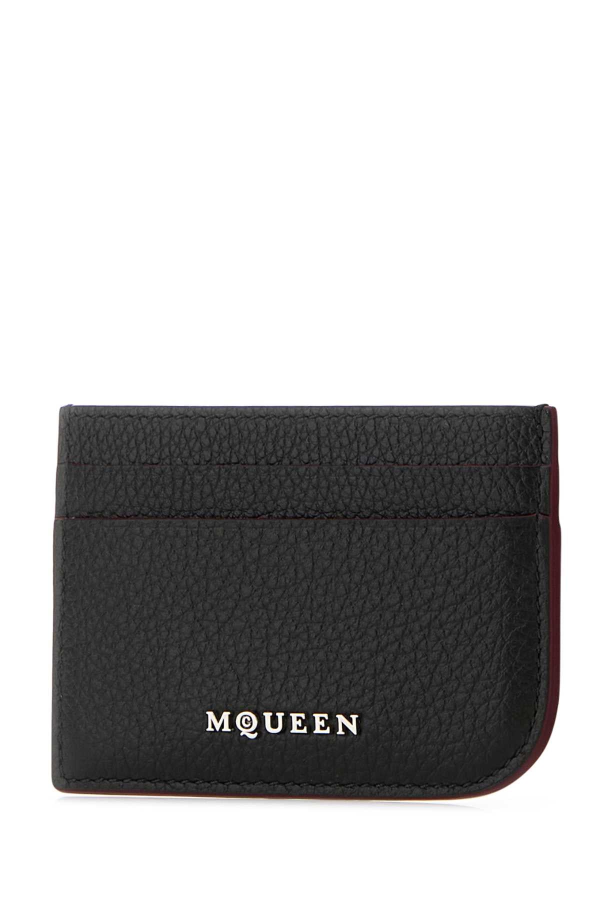 Alexander Mcqueen Men Black Leather Card Holder