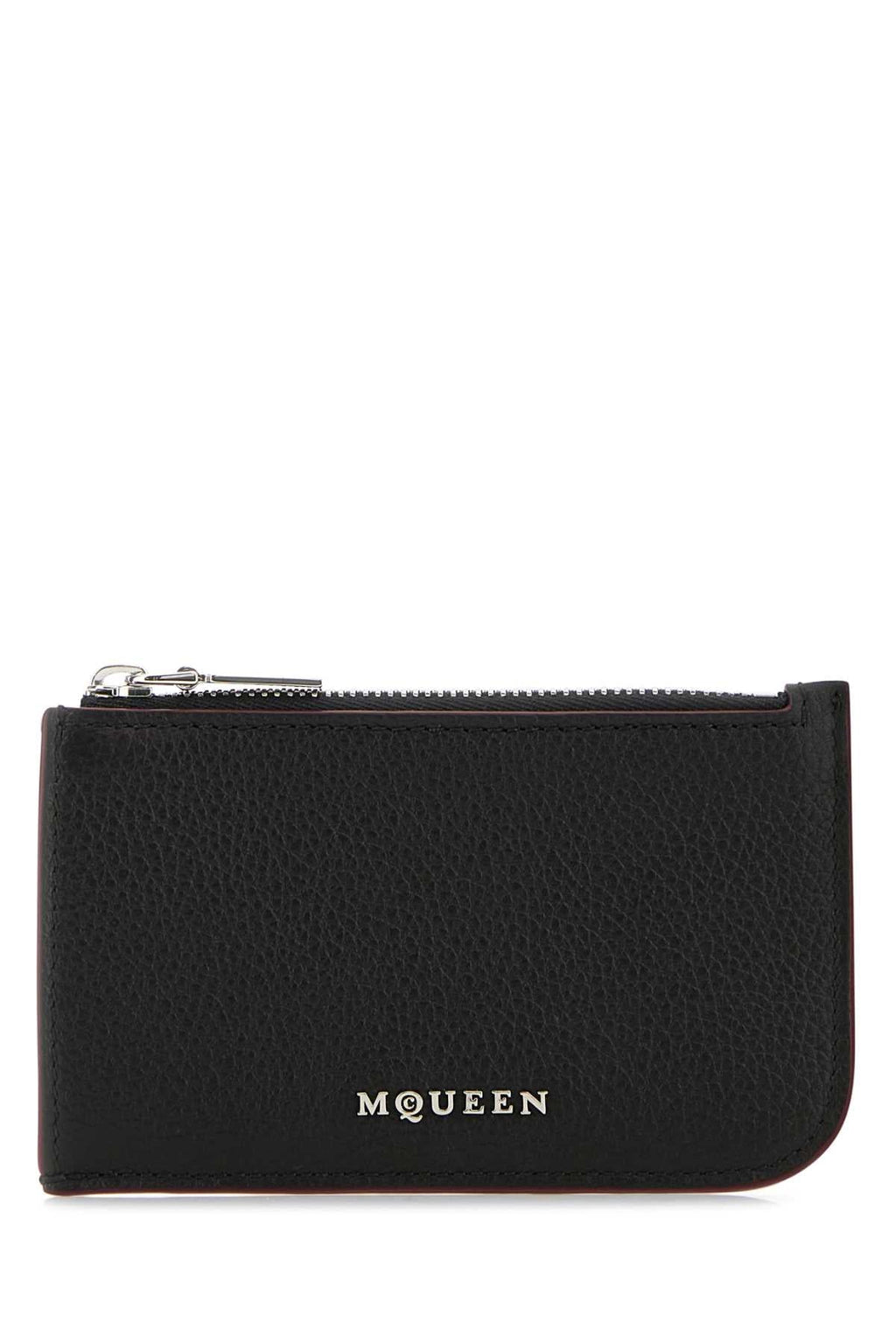 Alexander Mcqueen Men Black Leather Card Holder