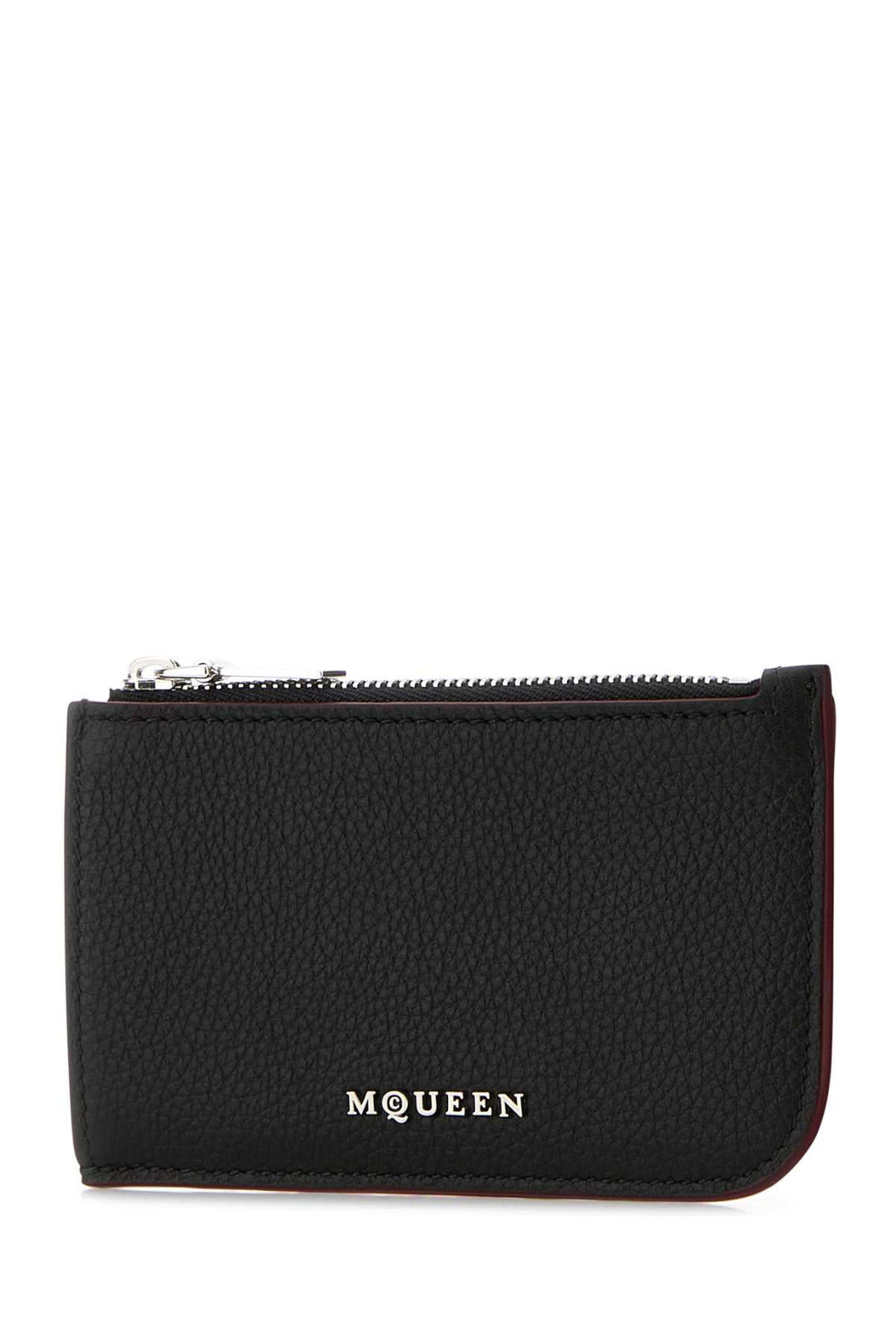 Alexander Mcqueen Men Black Leather Card Holder