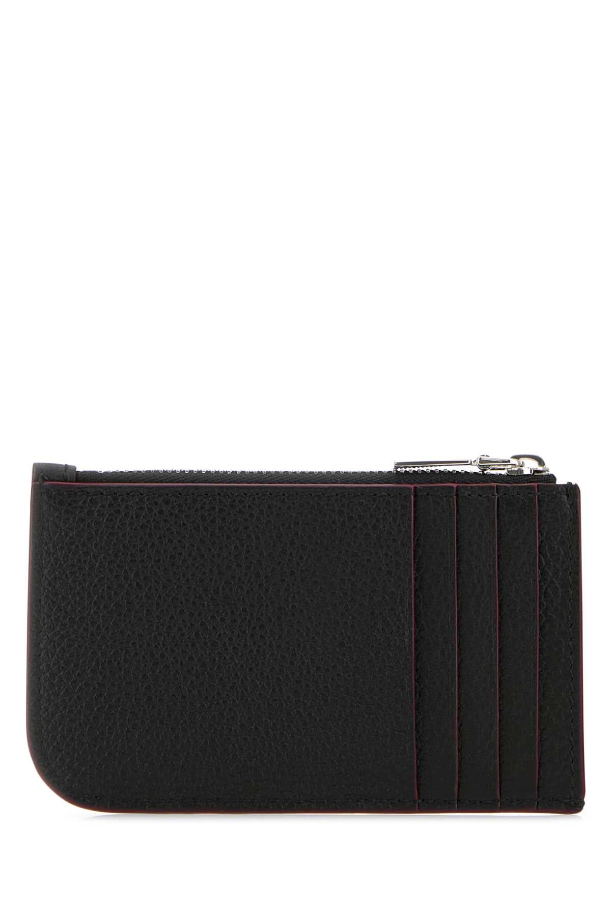 Alexander Mcqueen Men Black Leather Card Holder