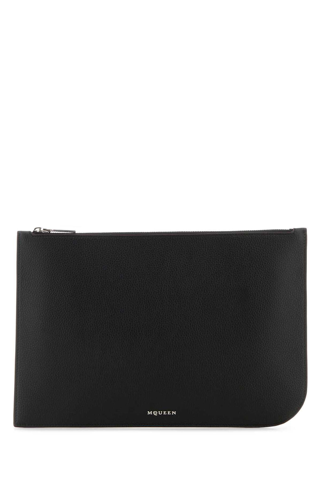 Alexander Mcqueen Men Black Leather Large Sling Pouch