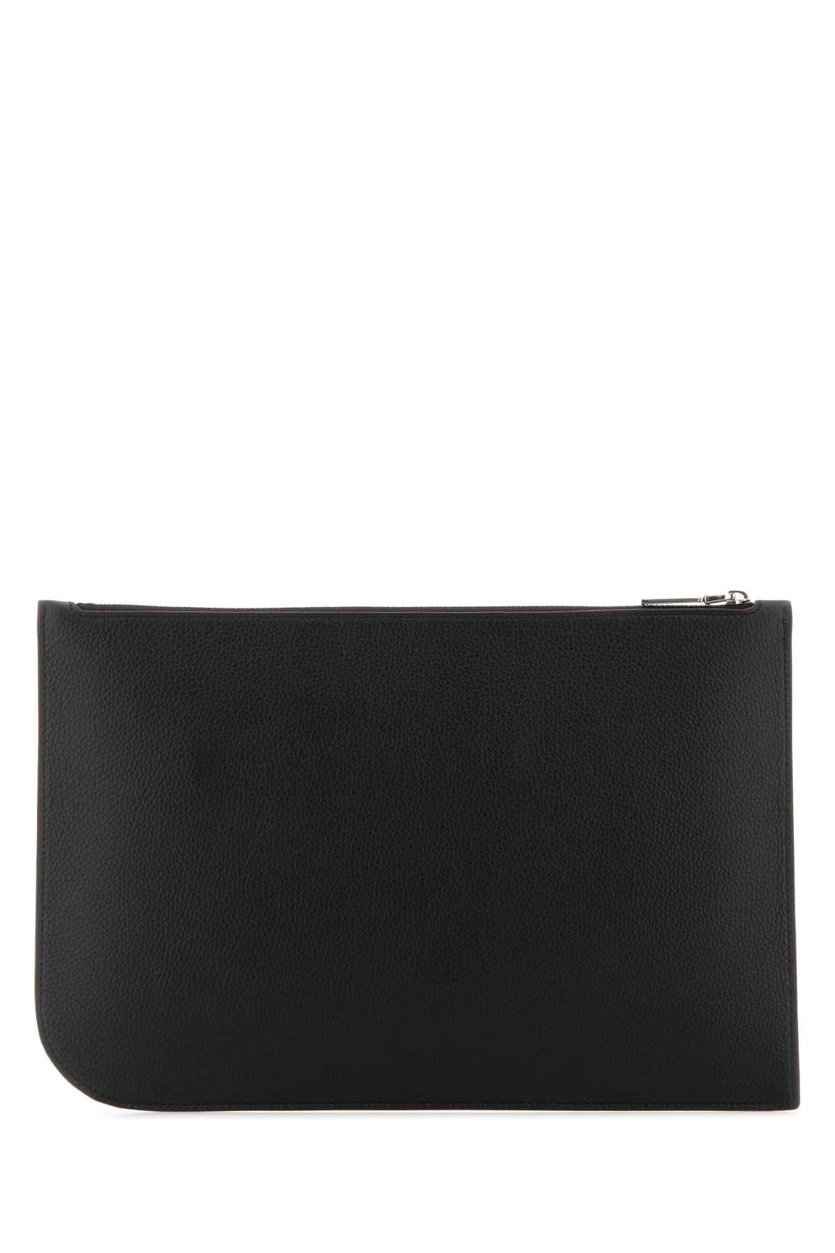 Alexander Mcqueen Men Black Leather Large Sling Pouch