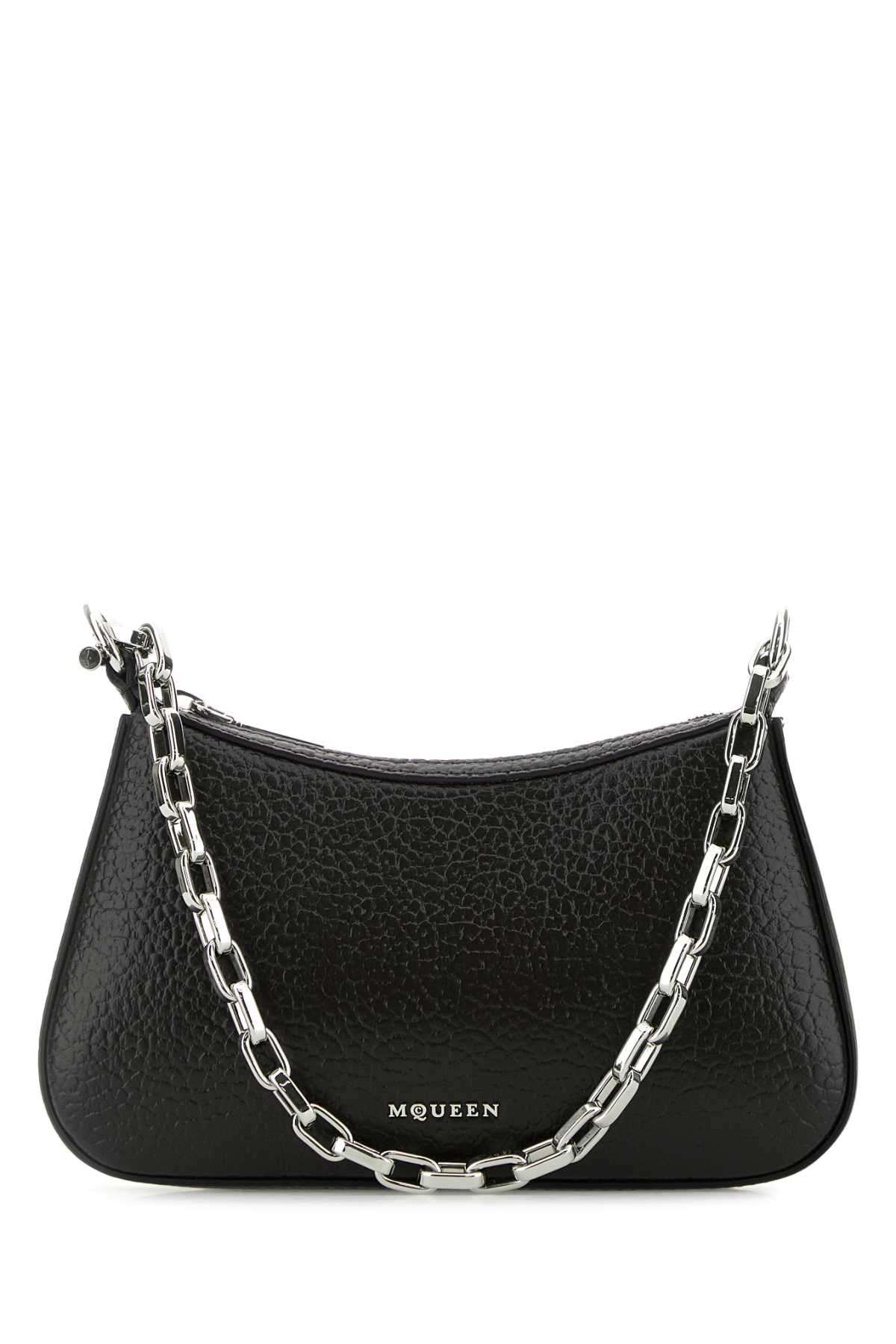 Alexander Mcqueen Women Black Leather Mini T-Bar Handbag