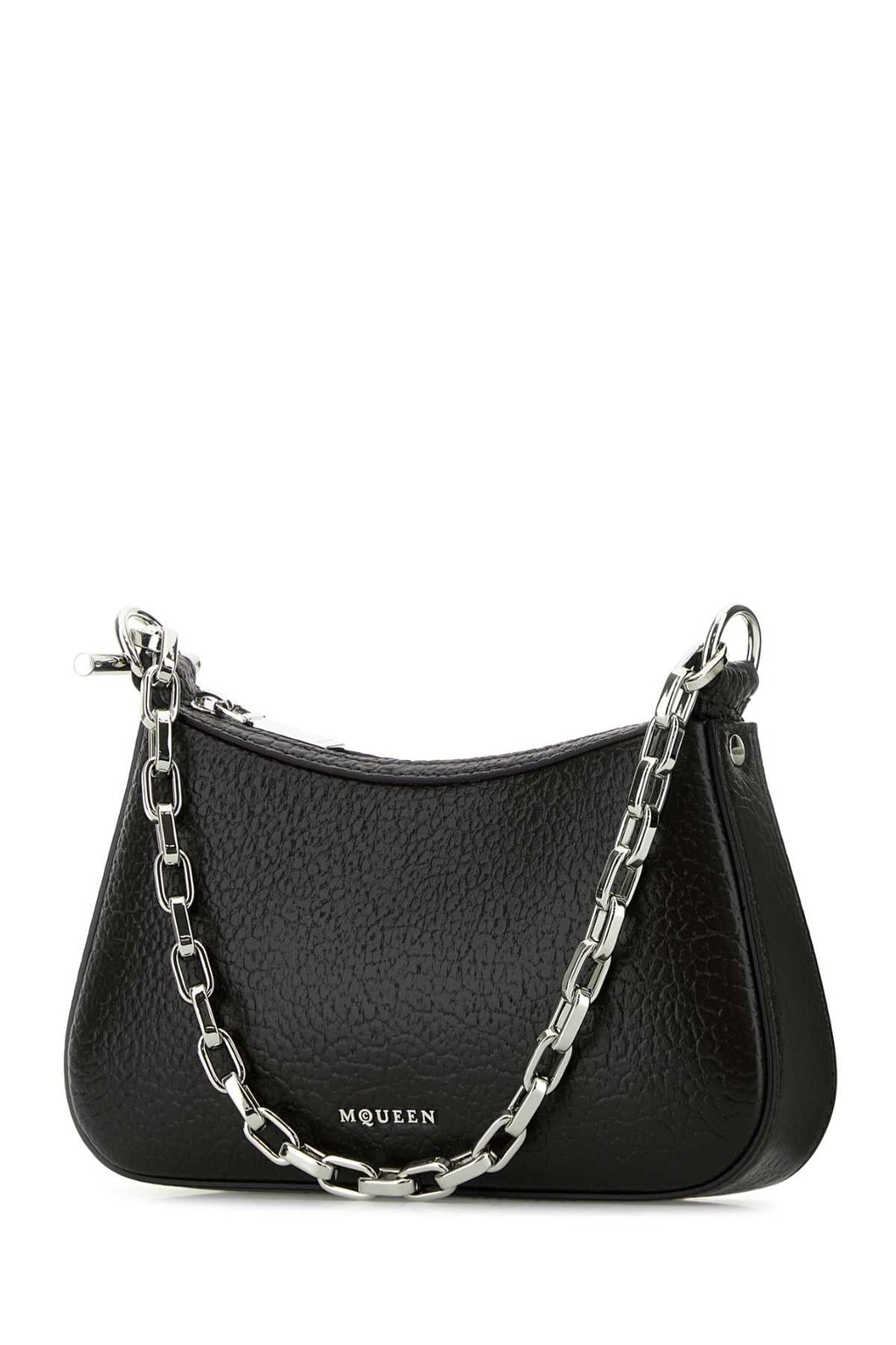 Alexander Mcqueen Women Black Leather Mini T-Bar Handbag
