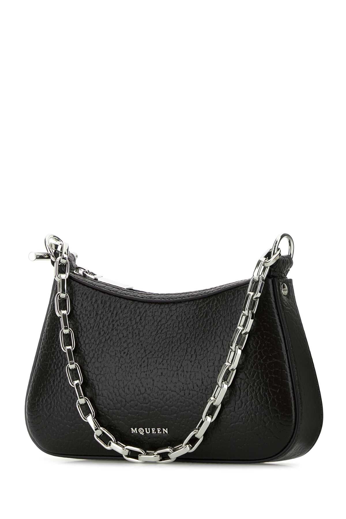 Alexander Mcqueen Women Black Leather Mini T-Bar Handbag