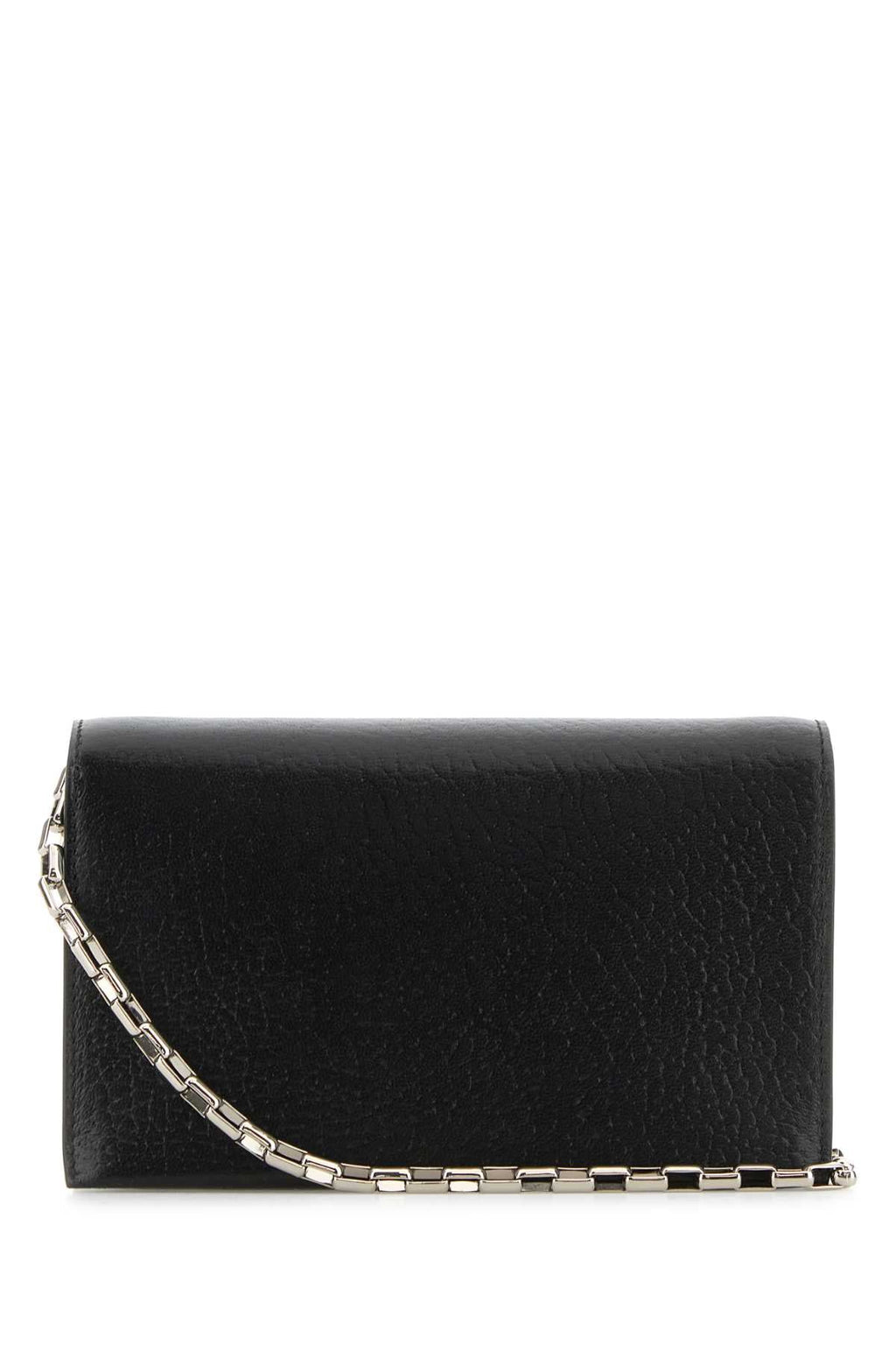 Alexander Mcqueen Women Black Leather Mini Cross-Bar Clutch