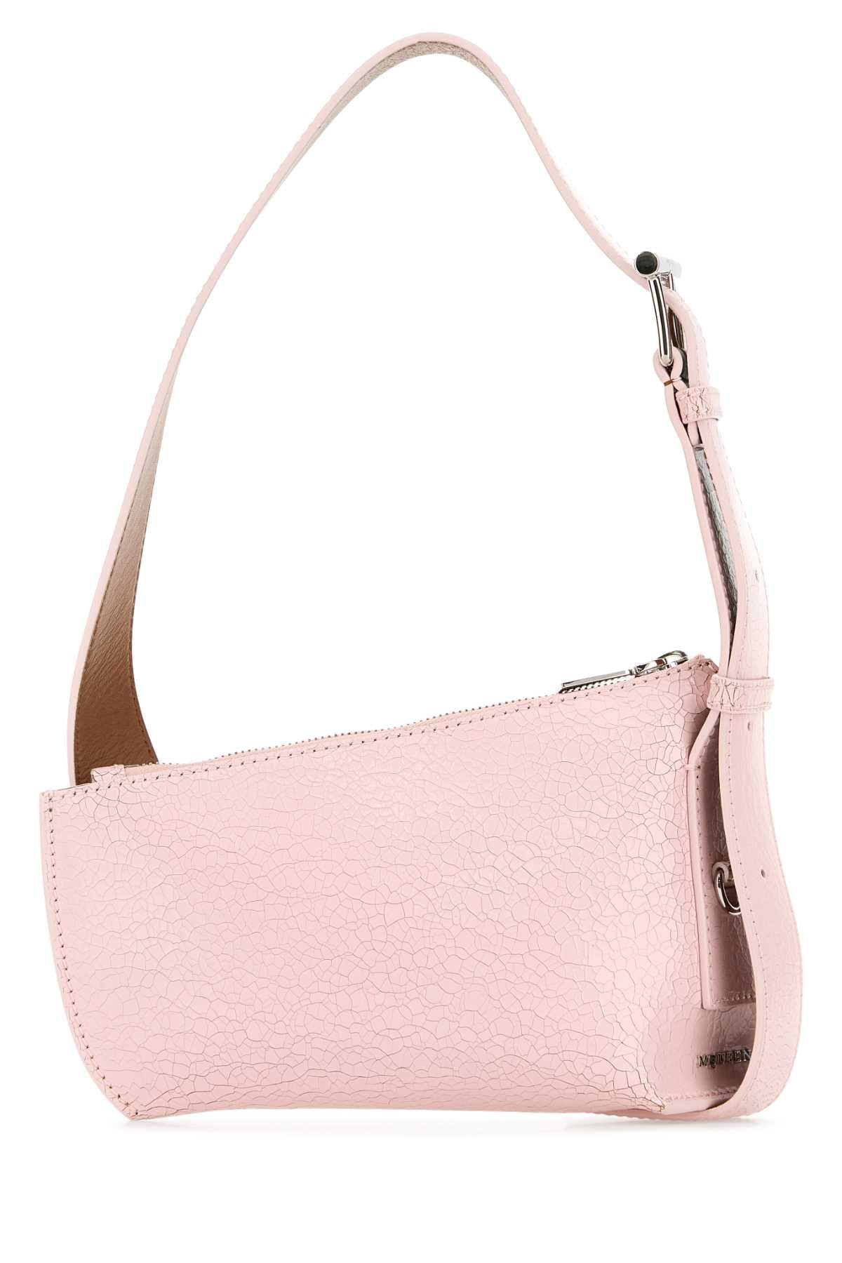 Alexander Mcqueen Women Pink Leather Sling T-Bar Crossbody Bag