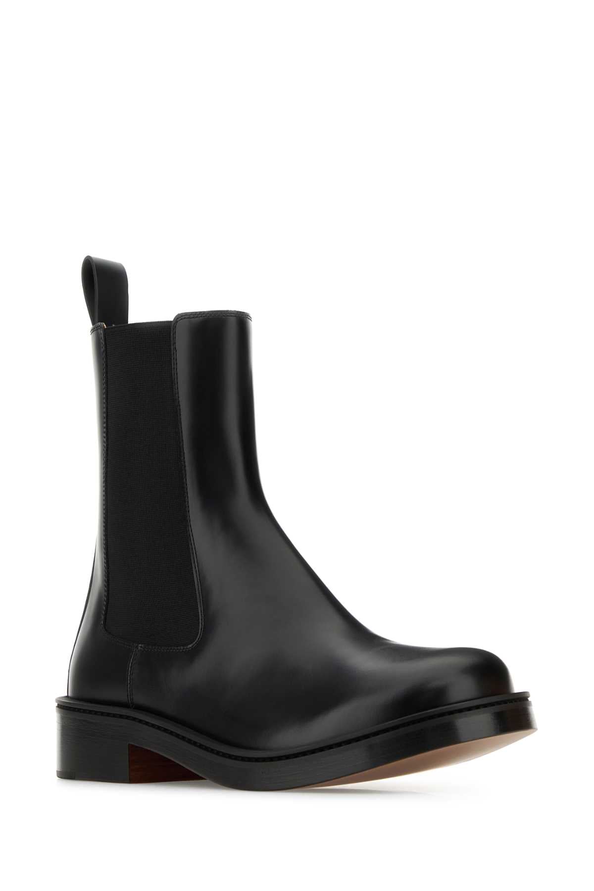 Alexander Mcqueen Men Black Leather Ankle Boots