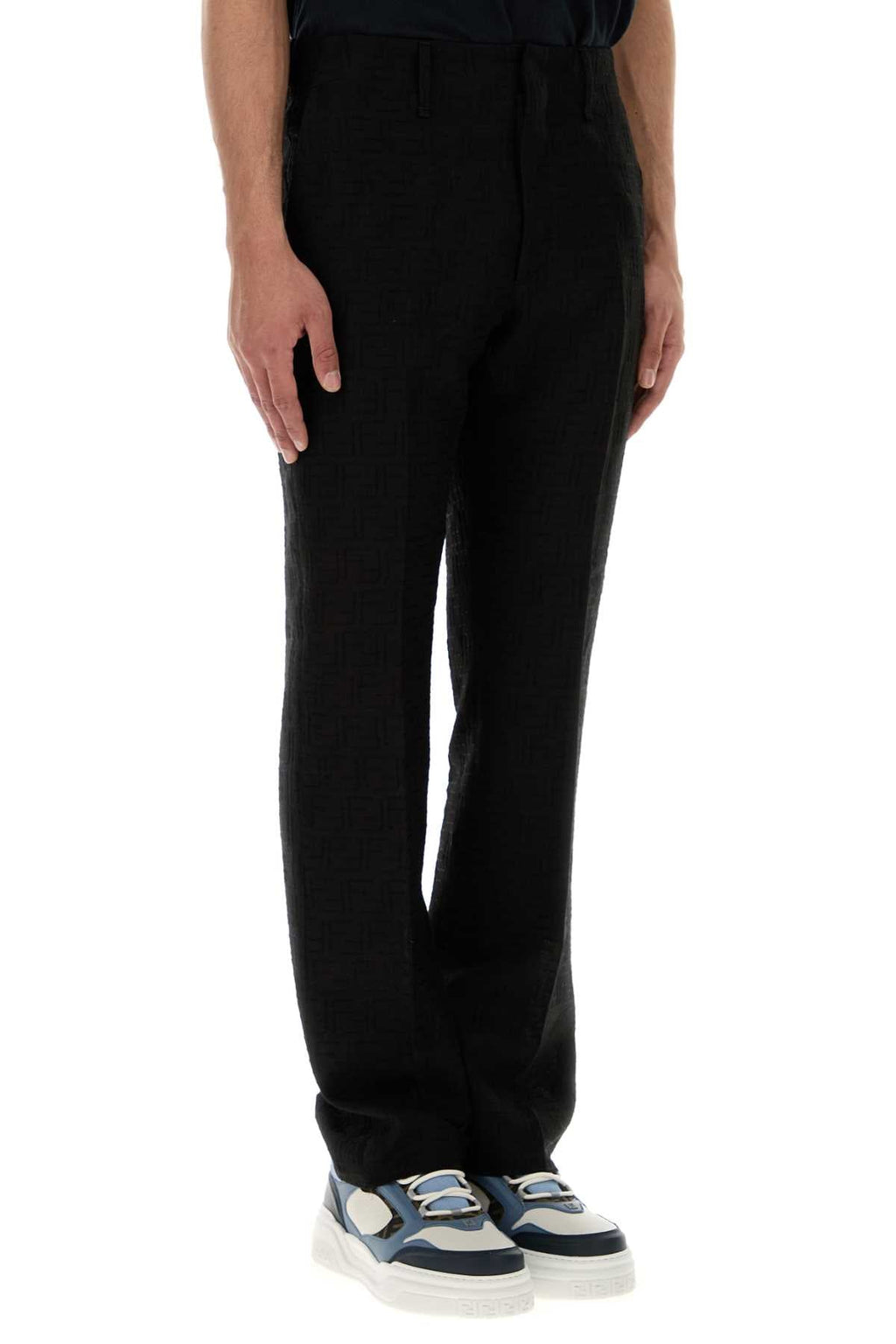 Fendi Men Black Linen Blend Pant