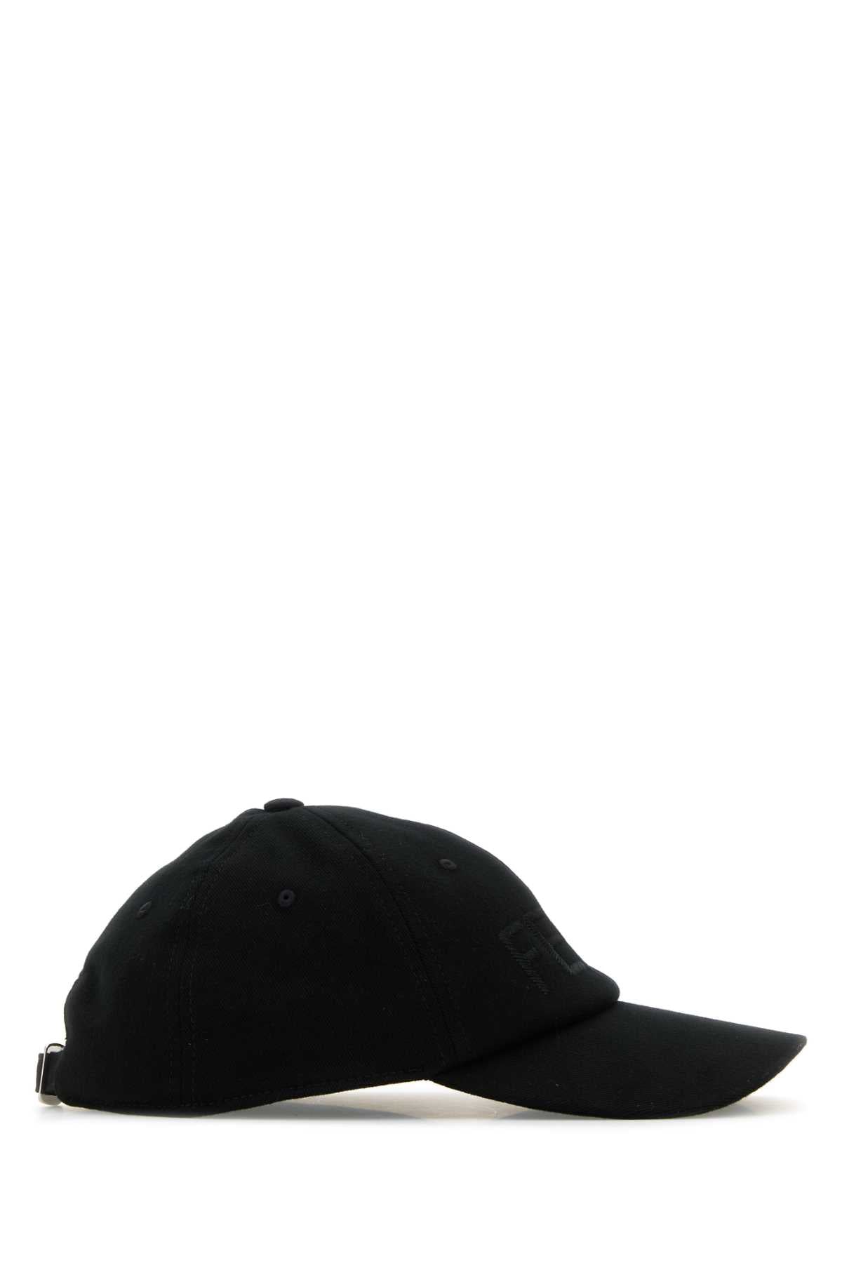 Fendi Men Black Stretch Cotton Baseball Cap