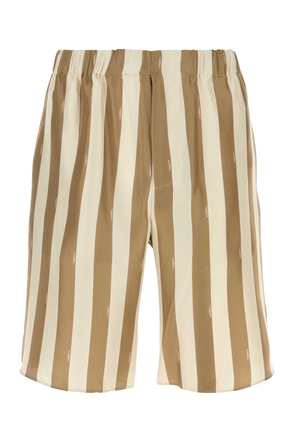 Fendi Men Printed Silk Bermuda Shorts