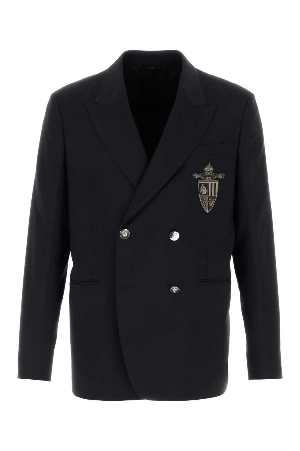 Fendi Men Midnight Blue Wool Blazer