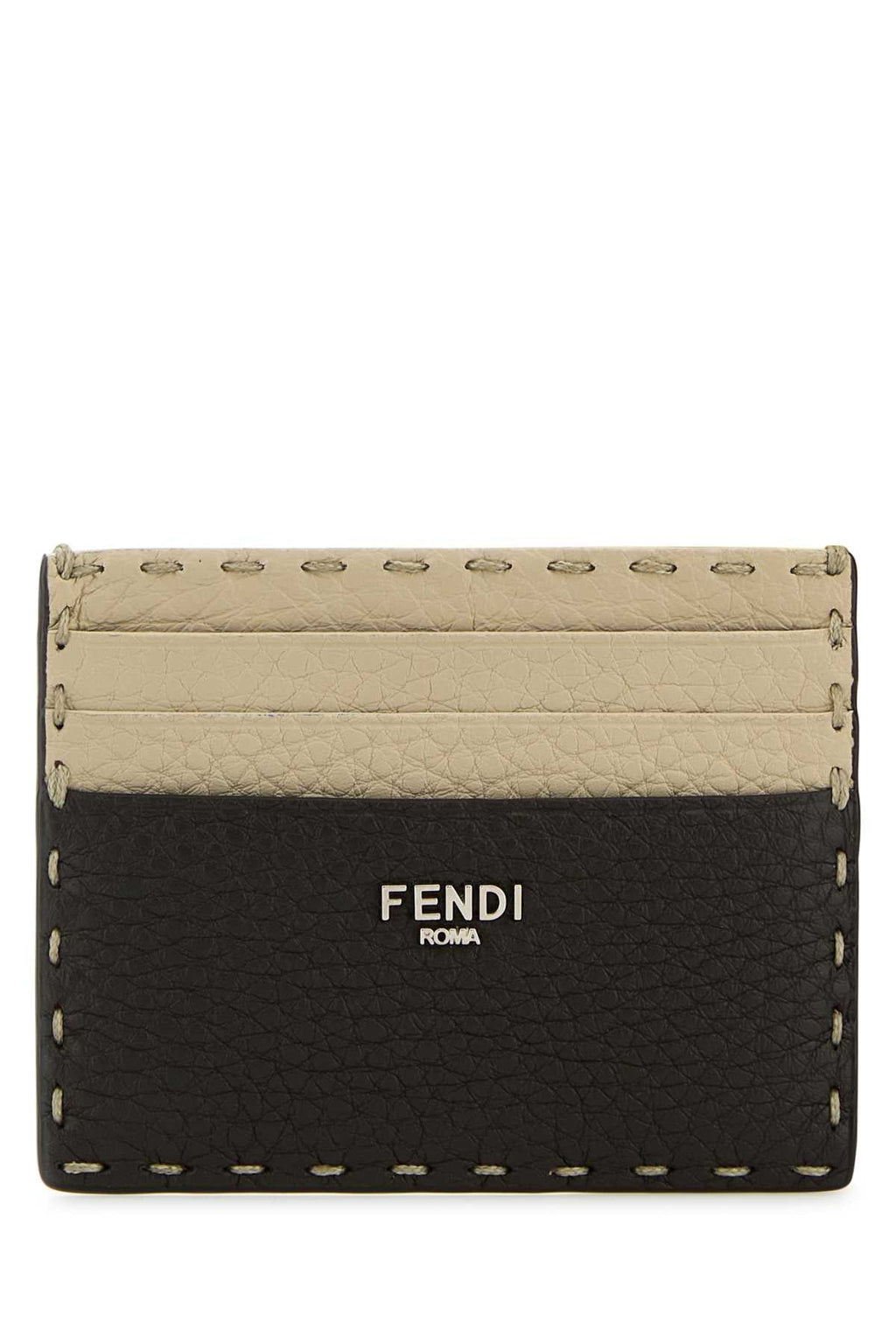 Fendi Men Two-Tone Leather Sellerie Card Holder
