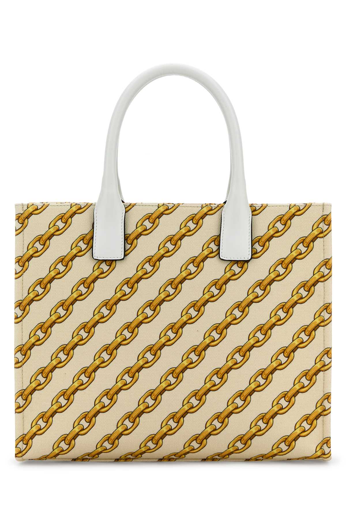 Versace Women Printed Canvas Small Chain Stripes La Medusa Shopping Bag