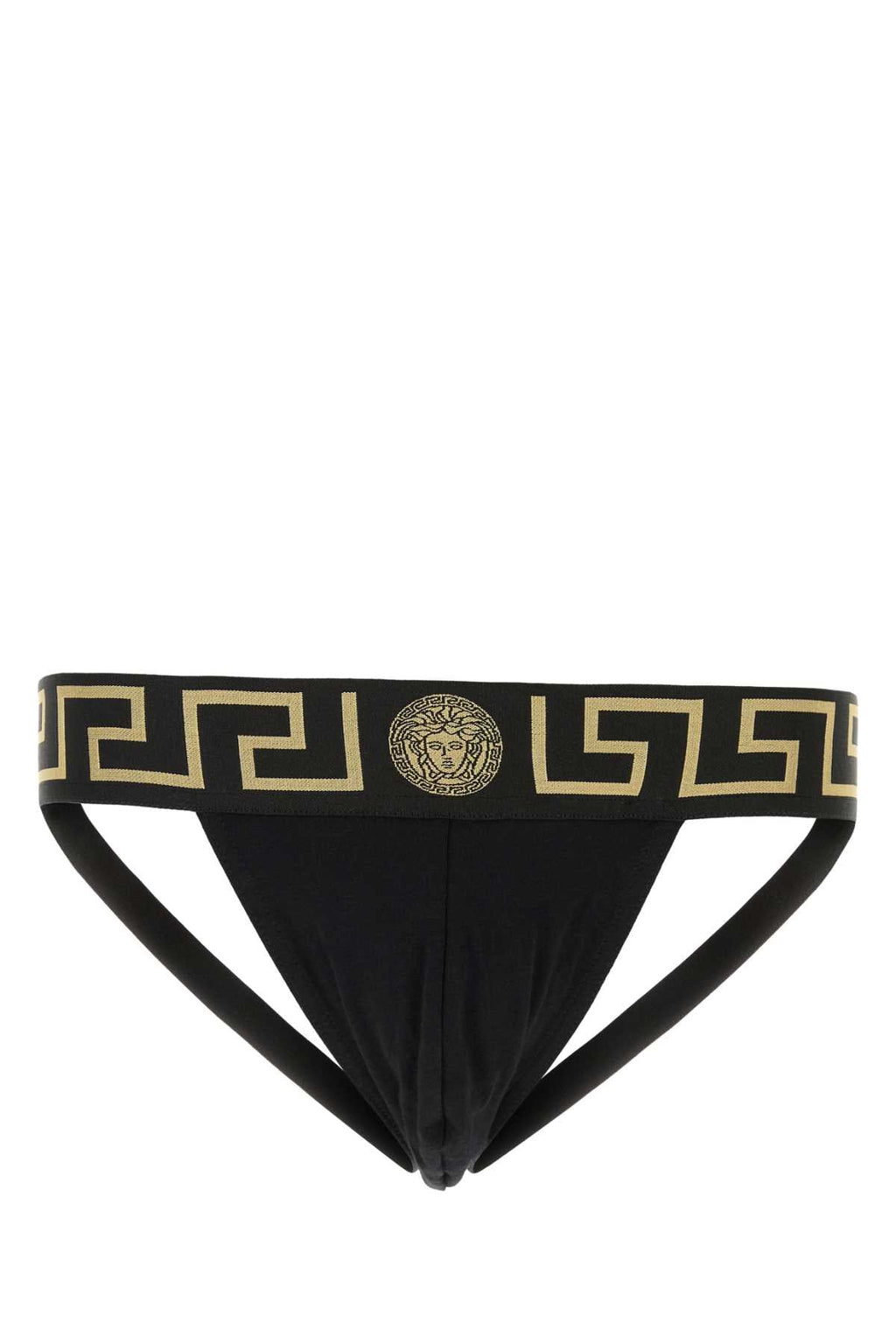 Versace Men Black Stretch Cotton Brief