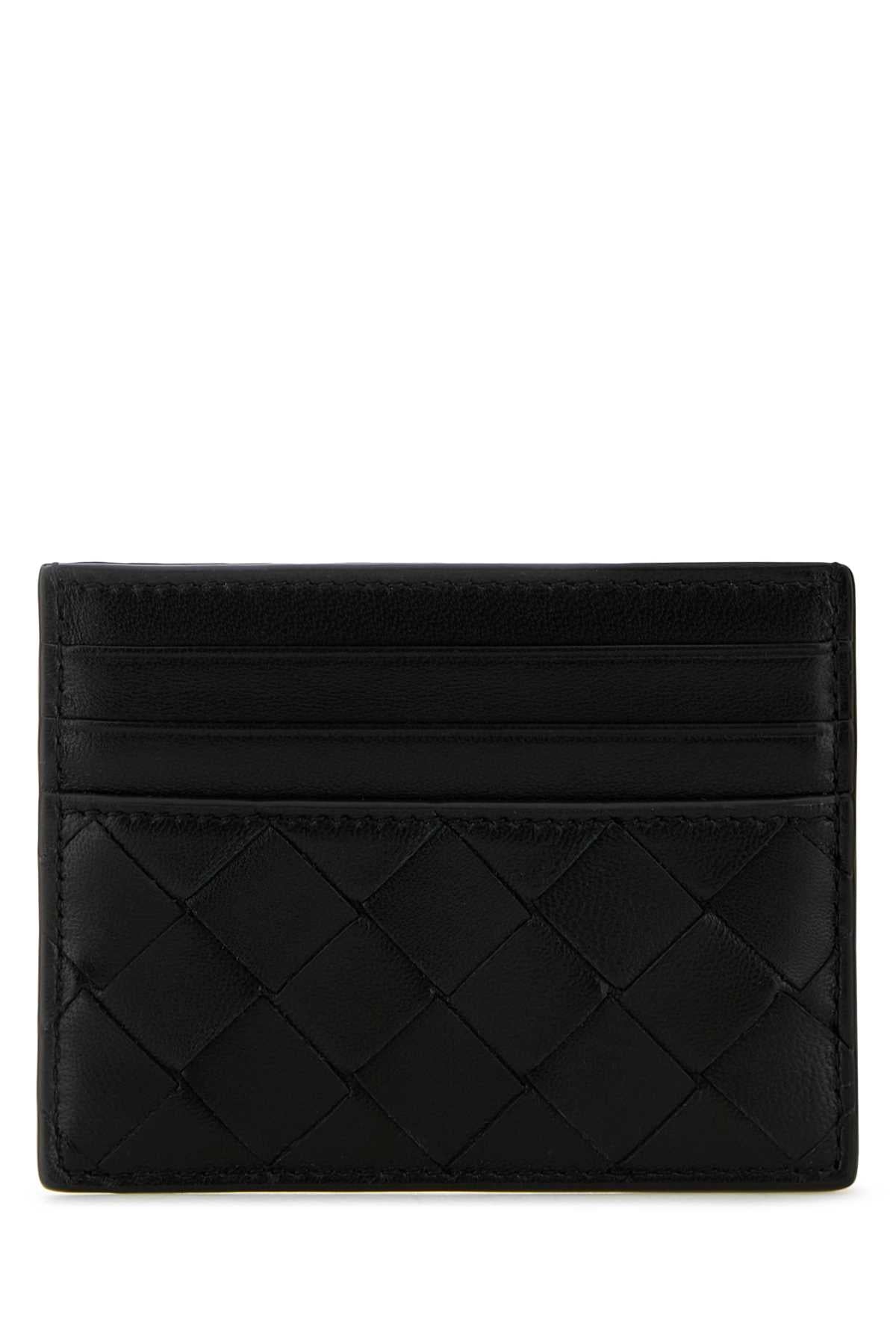 Bottega Veneta Women Black Nappa Leather Intrecciato Card Holder