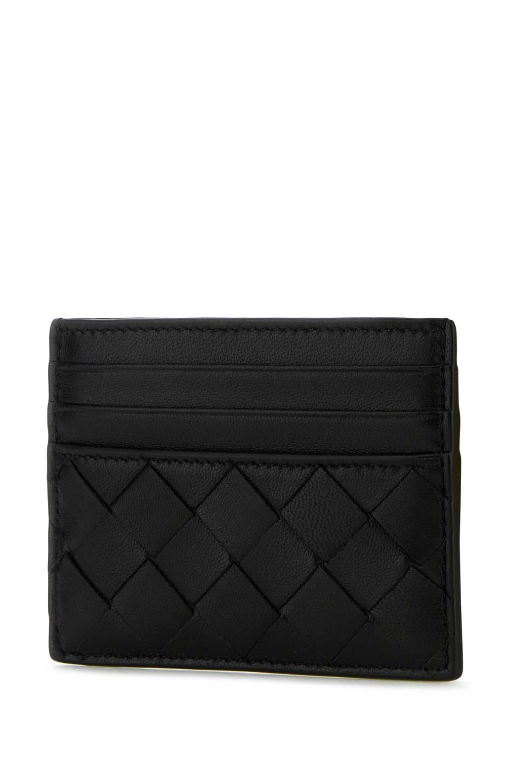 Bottega Veneta Women Black Nappa Leather Intrecciato Card Holder