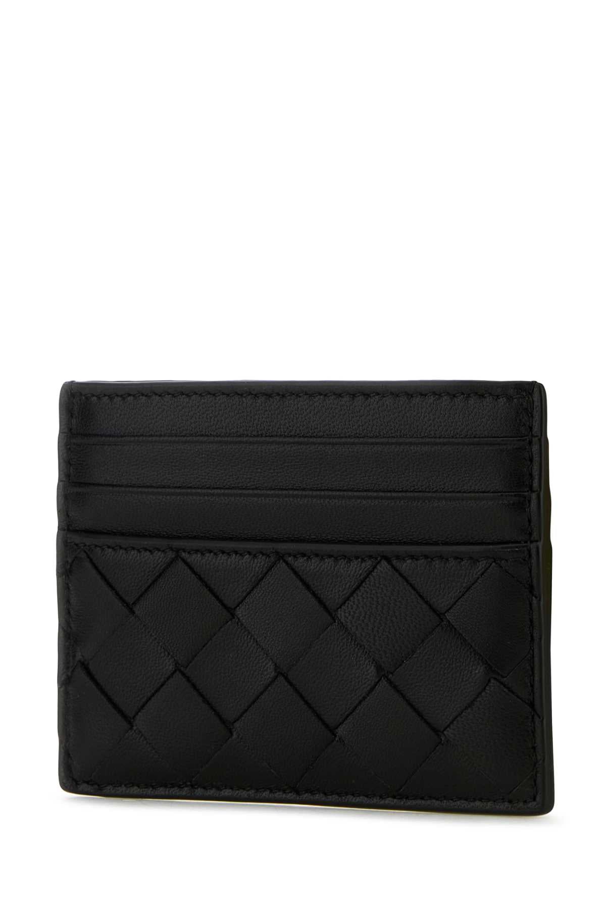 Bottega Veneta Women Black Nappa Leather Intrecciato Card Holder