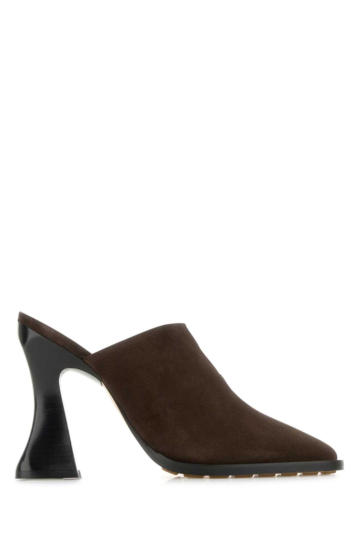 Bottega Veneta Women Brown Suede Cha-Cha Mules