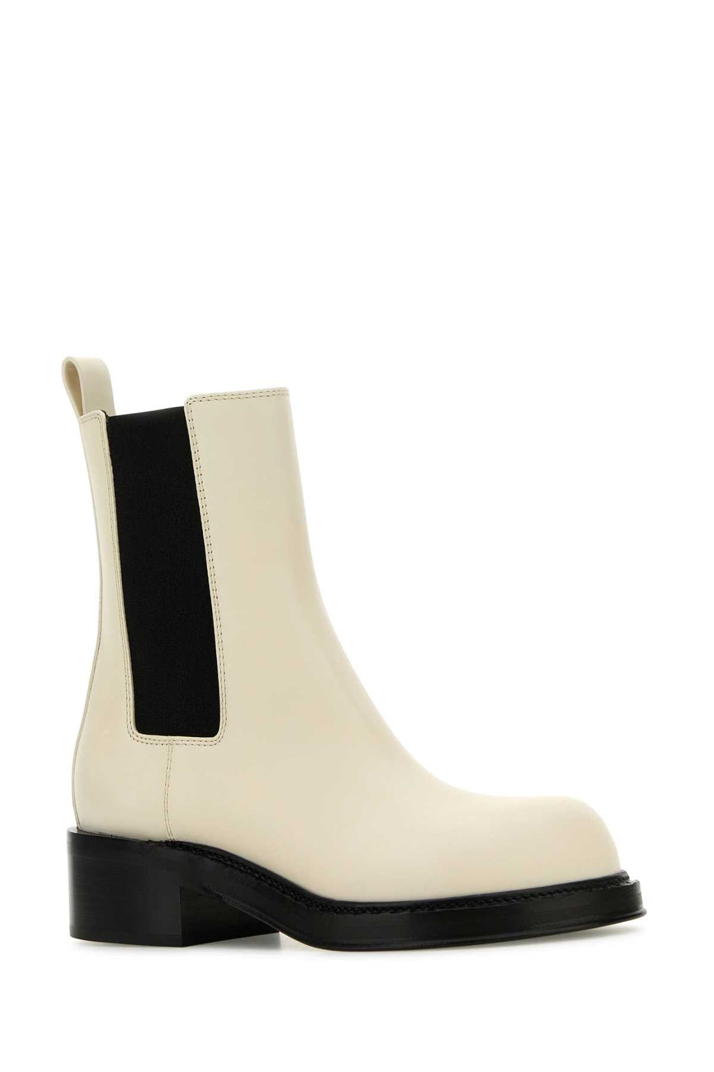 Bottega Veneta Women Ivory Leather Cliff Ankle Boots