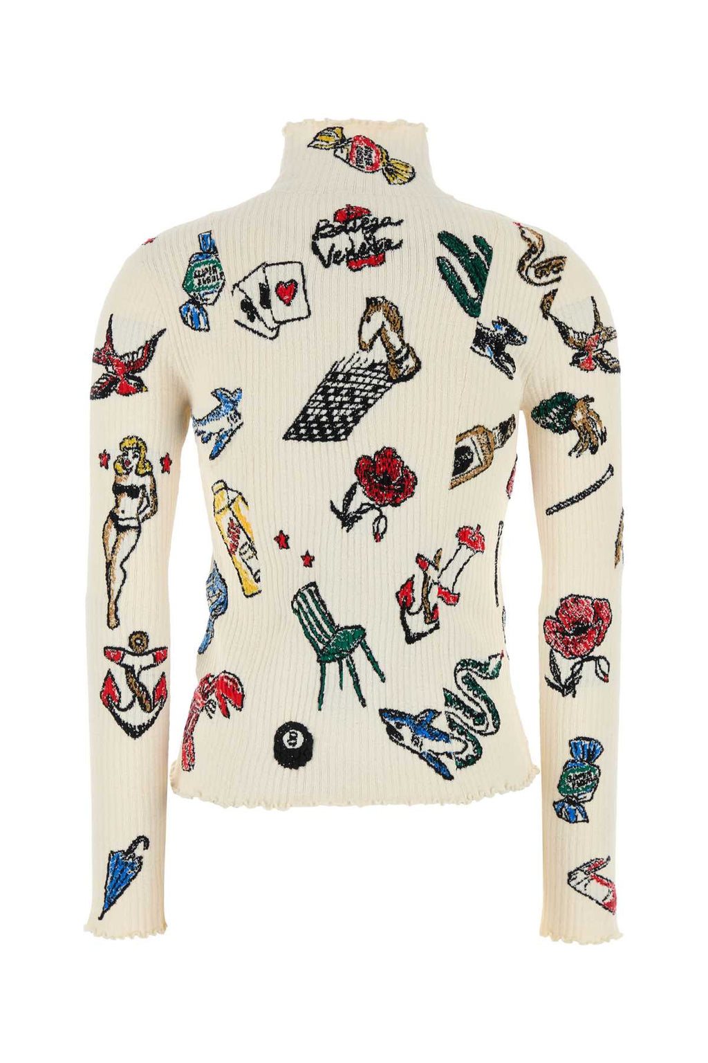 Bottega Veneta Women Embroidered Stretch Wool Blend Sweater