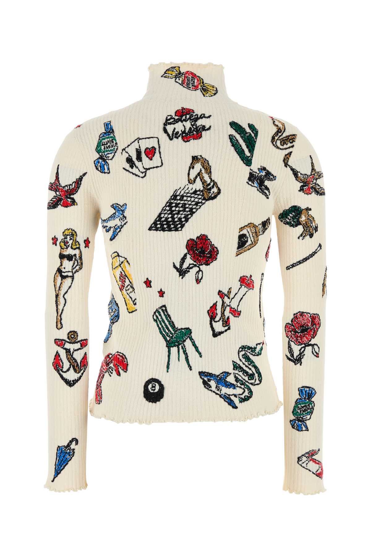 Bottega Veneta Women Embroidered Stretch Wool Blend Sweater