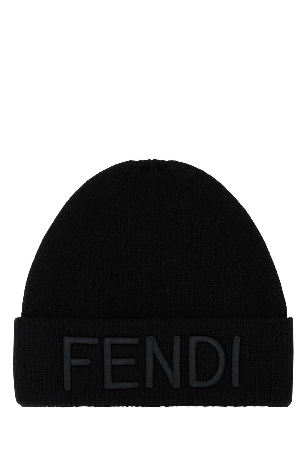 Fendi Men Black Wool Beanie Hat
