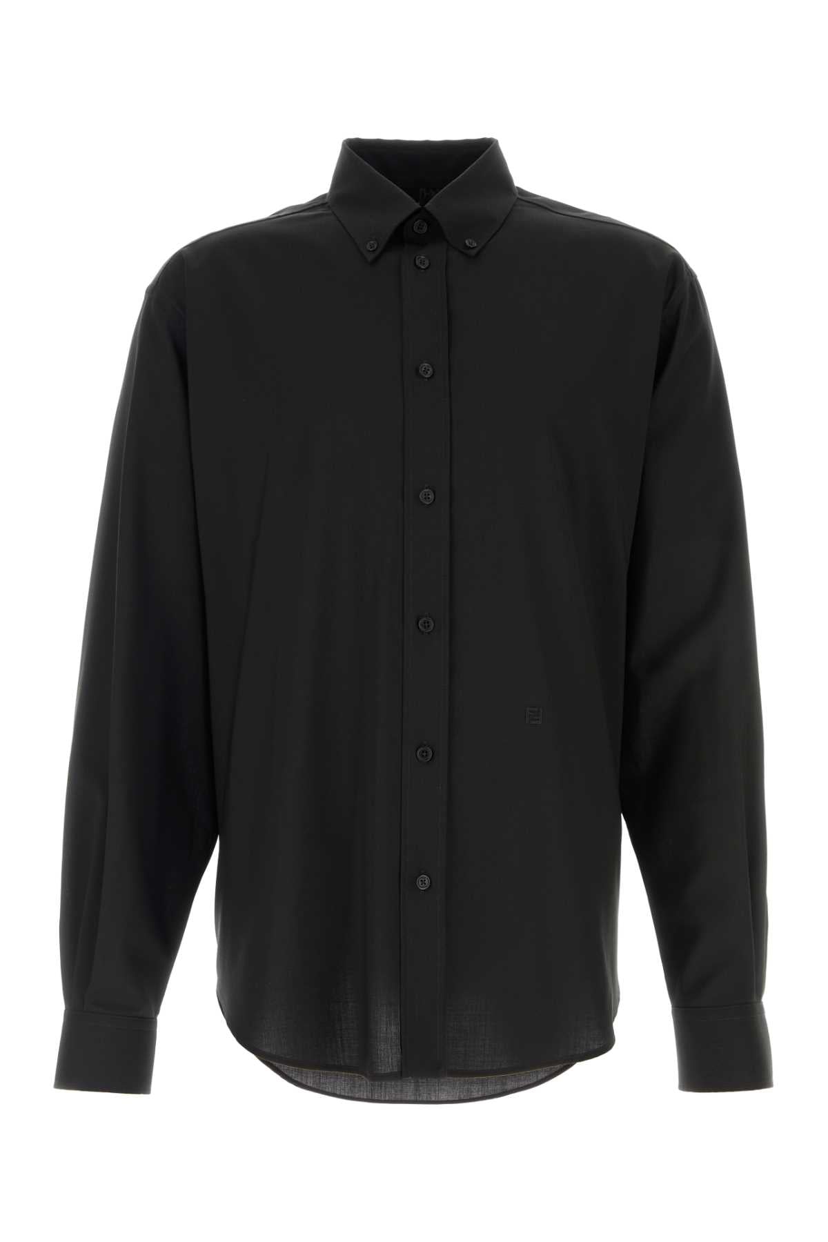 Fendi Men Black Wool Shirt