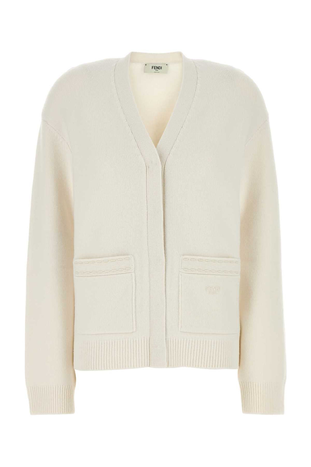 Fendi Women White Cashmere Blend Cardigan