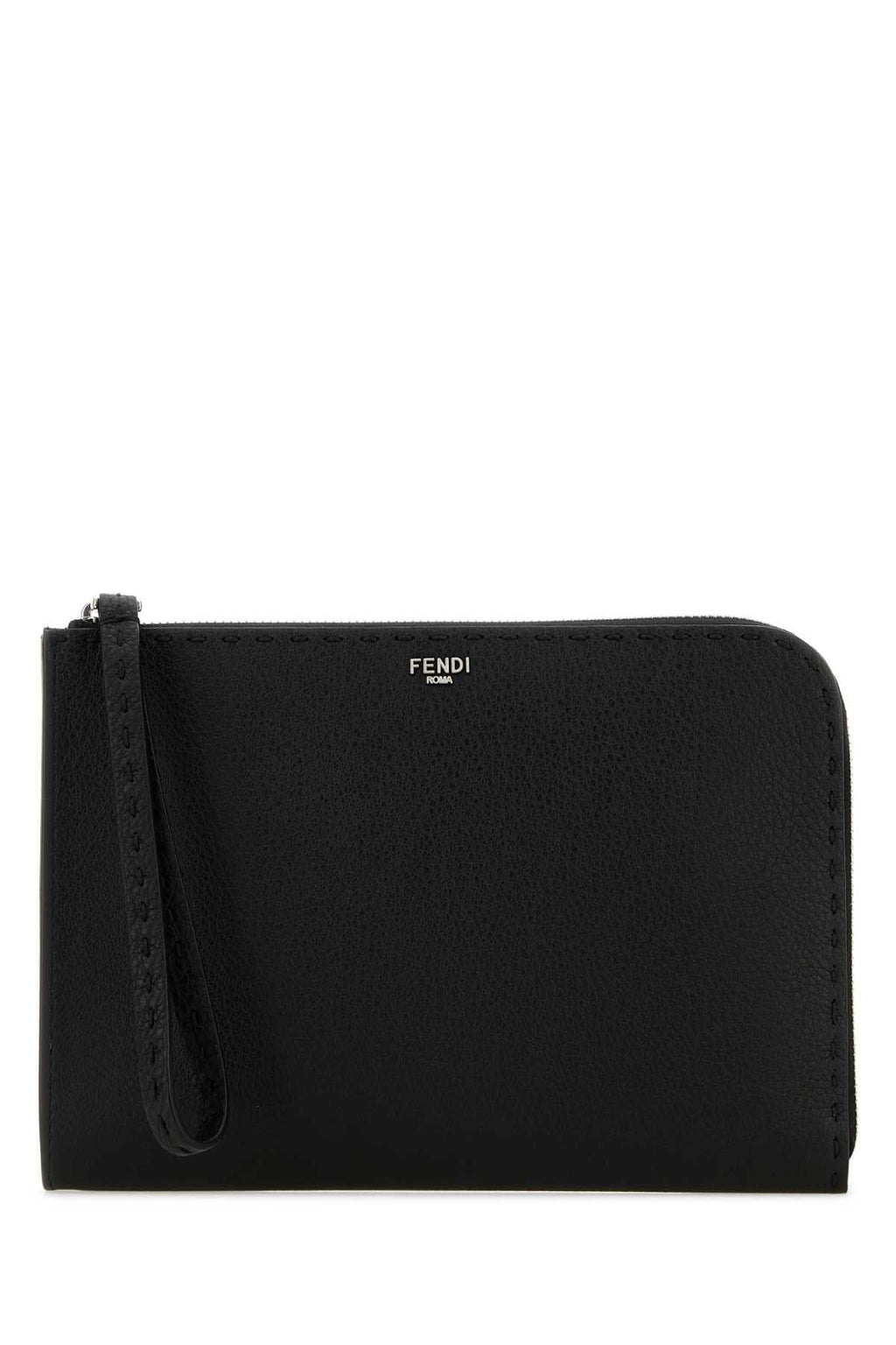 Fendi Men Black Leather Clutch