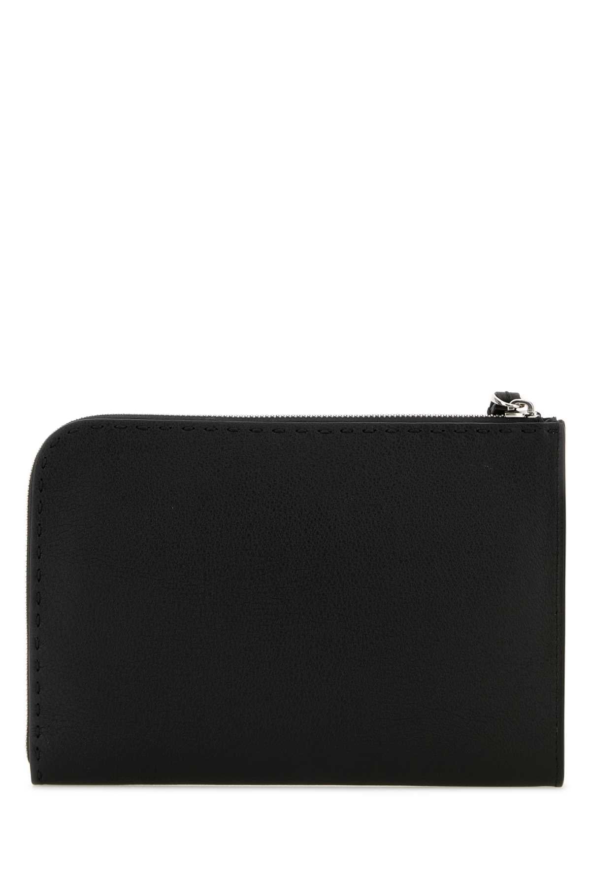 Fendi Men Black Leather Clutch