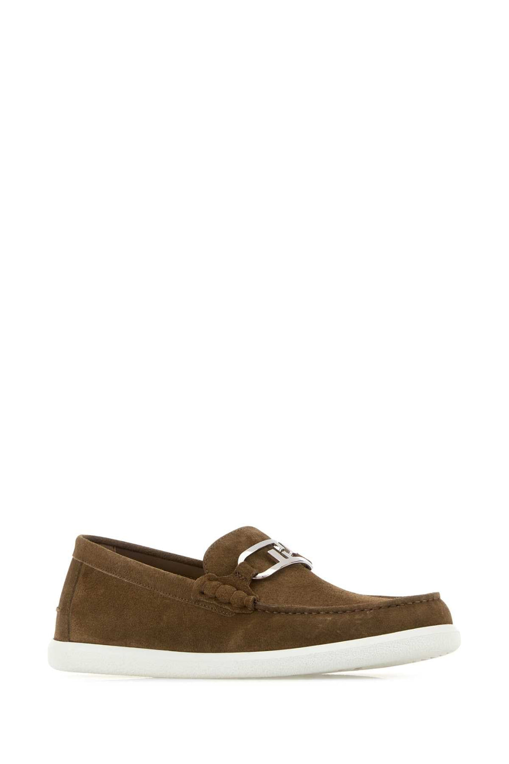 Fendi Men Brown Suede O Lock Light Loafersâ
