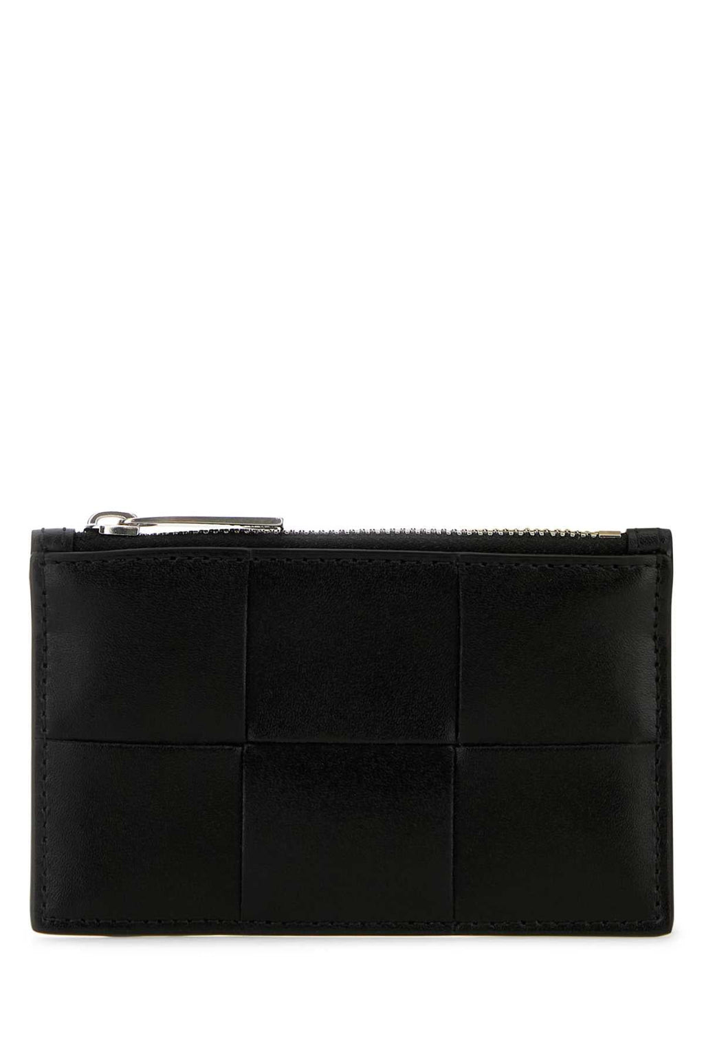 Bottega Veneta Men Black Leather Card Holder