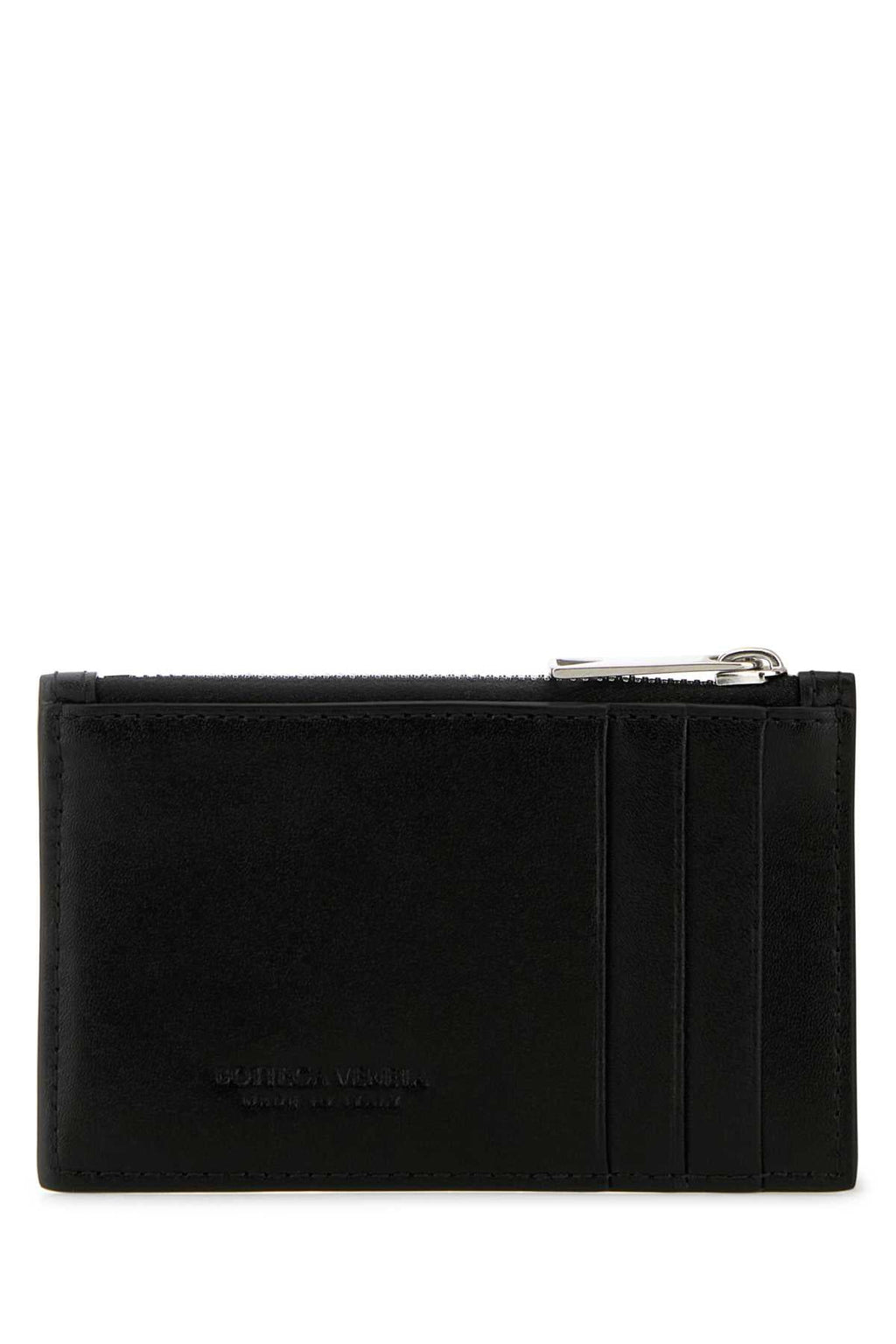 Bottega Veneta Men Black Leather Card Holder