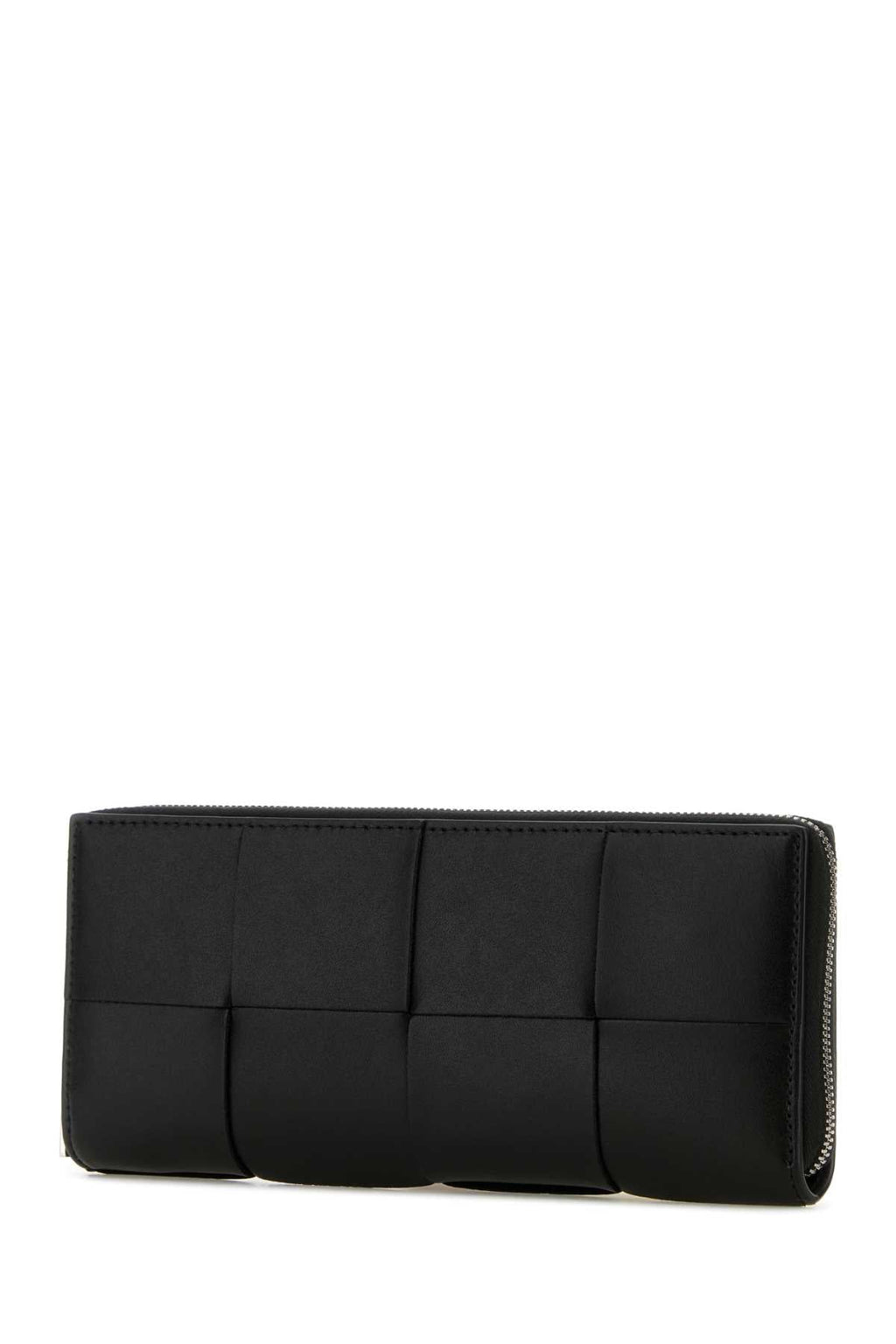 Bottega Veneta Men Black Leather Intrecciato Wallet