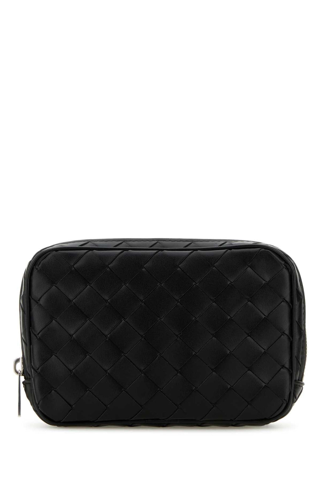 Bottega Veneta Men Black Leather Small Intrecciato Beauty Case
