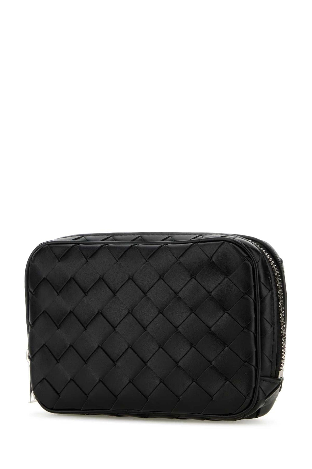 Bottega Veneta Men Black Leather Small Intrecciato Beauty Case