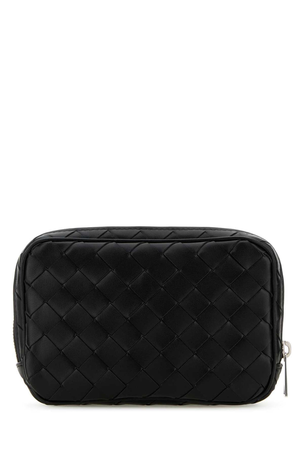 Bottega Veneta Men Black Leather Small Intrecciato Beauty Case